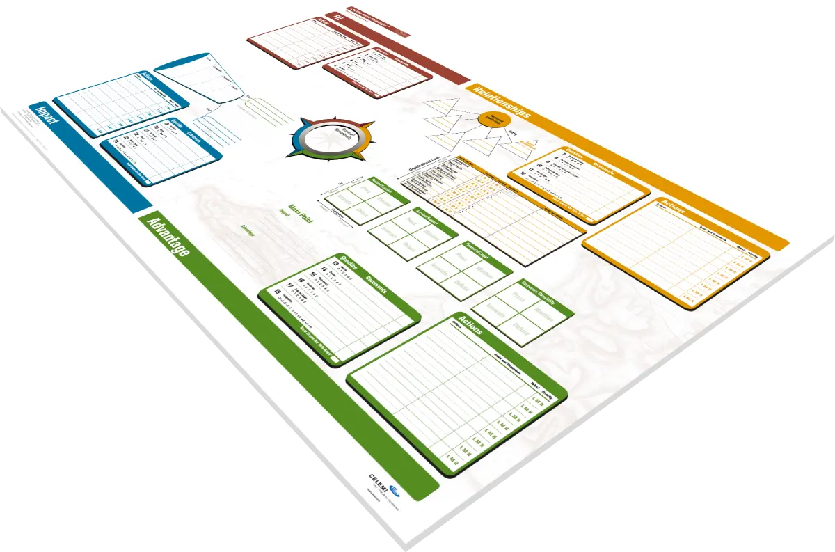 Board of CELEMI Sales Endeavour™ business simulation