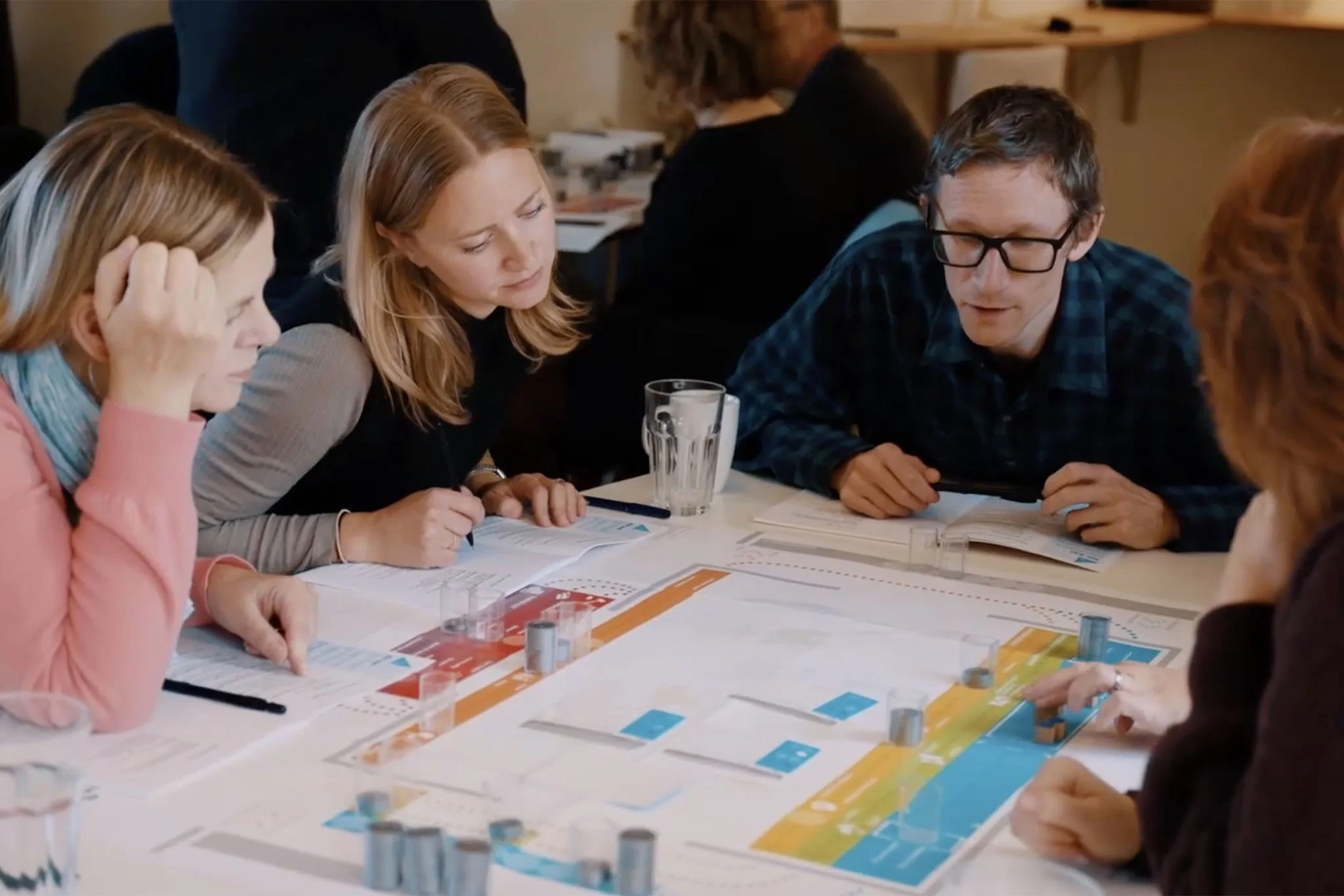 People playing simulation